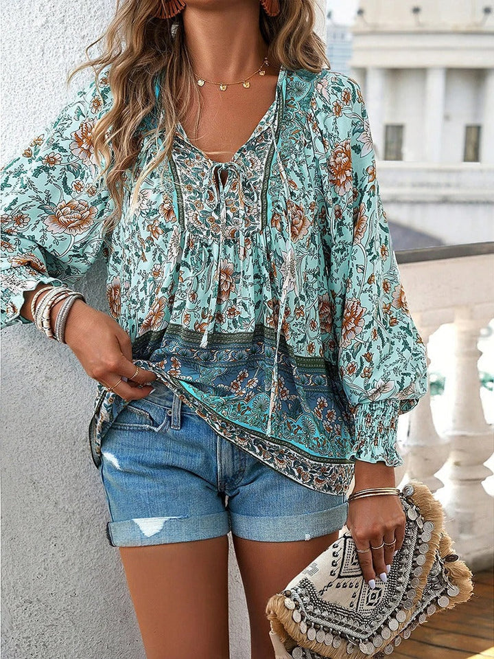 Helena - Bohemian Floral Top for Sunlit Days