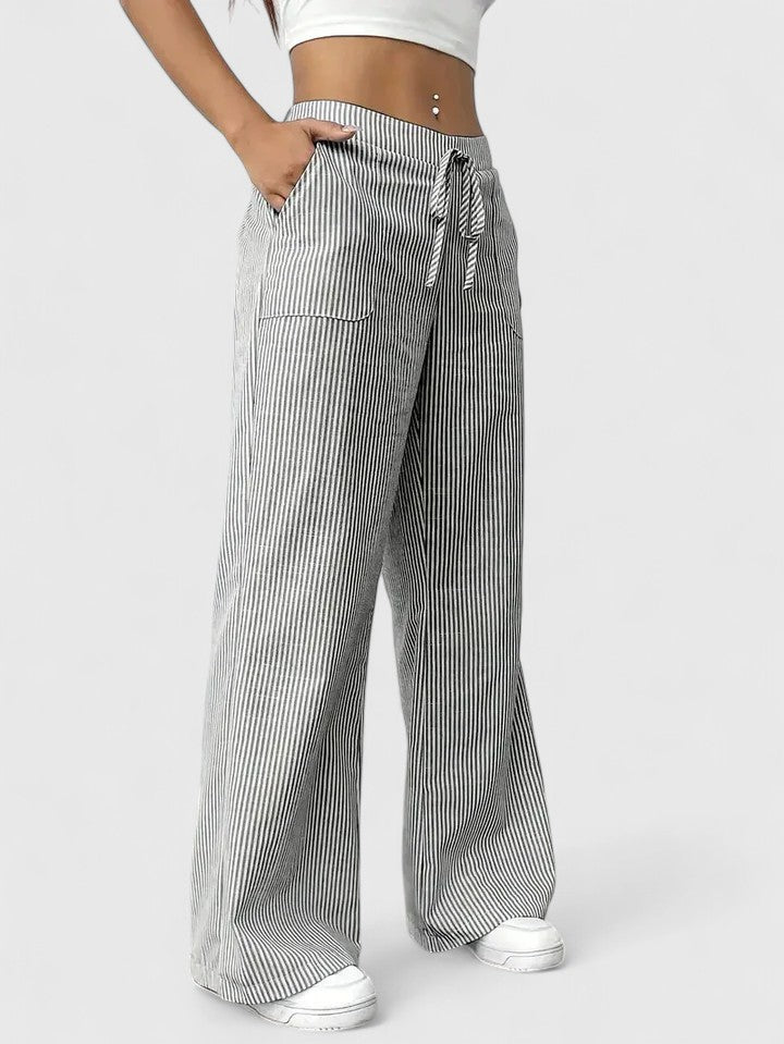 Tate - Drawstring Wide Pants for Laid-Back Sophistication