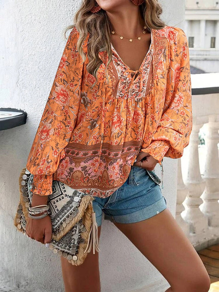 Helena - Bohemian Floral Top for Sunlit Days