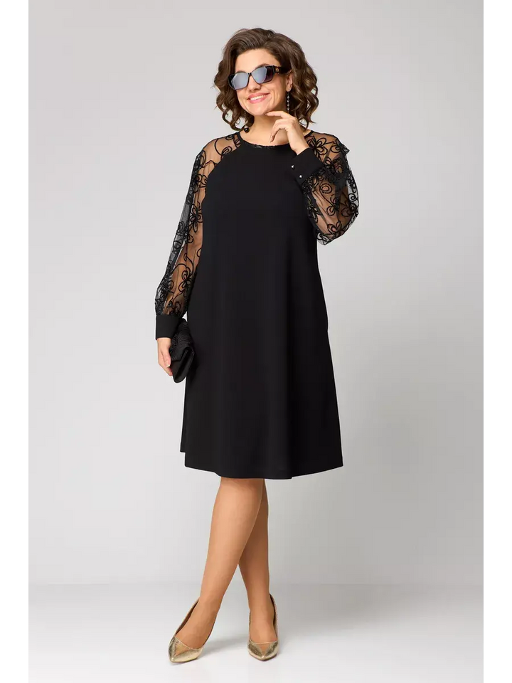 Rachel – Sophisticated Lace-Sleeve Dress Perfect for Special Events