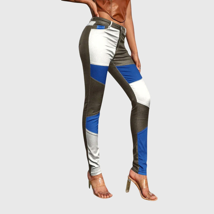 Delilah - Color Block Pants for Bold Modern Elegance
