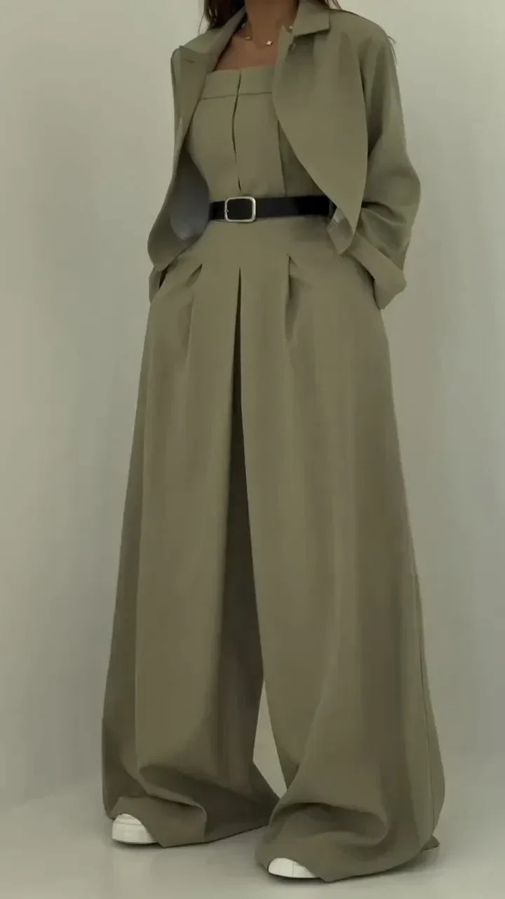 Alyssa – Women’s Wide-Leg Jumpsuit + Jacket – Sleek, Polished, and Effortless