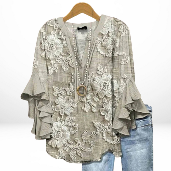 Polly – A Bloom of Confidence with Retro Charm Blouse