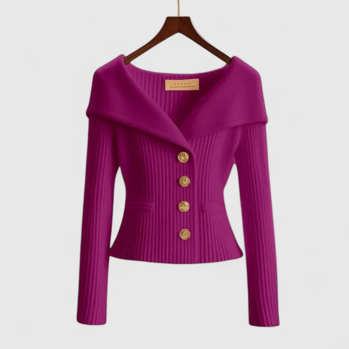 Gabrielle - Sculpted Knit Cardigan for Timeless Elegance