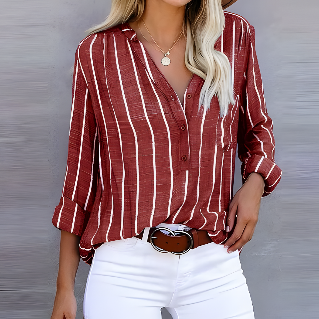 Bailey - Striped Blouse for Effortless Everyday Sophistication