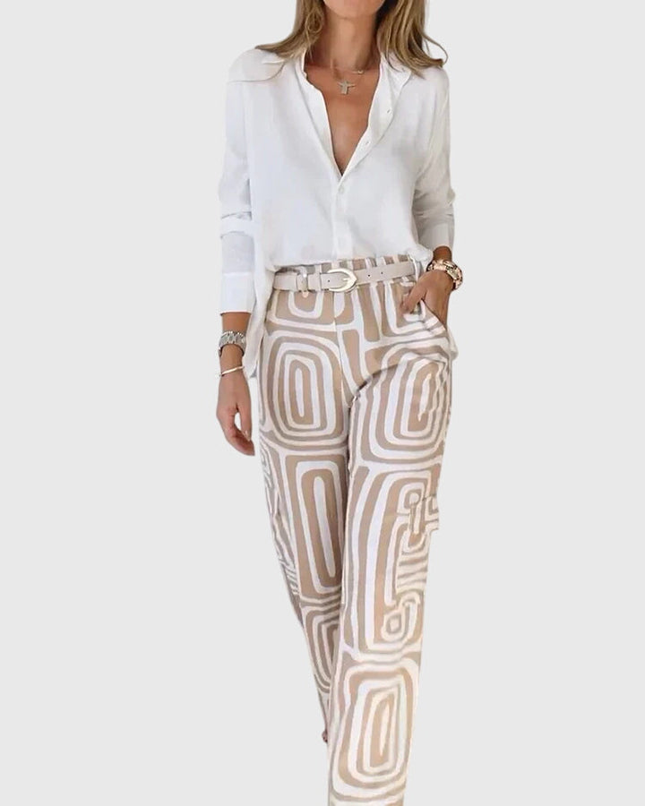 Phoebe - Modern Printed Pants for Effortless Sophistication