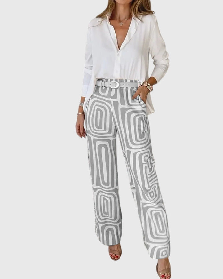 Phoebe - Modern Printed Pants for Effortless Sophistication