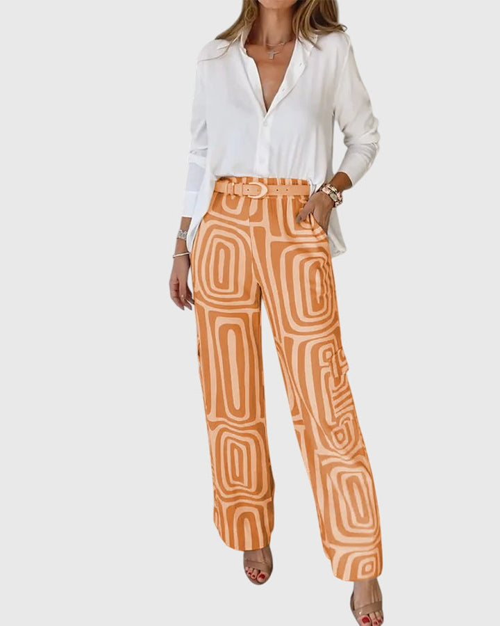 Phoebe - Modern Printed Pants for Effortless Sophistication
