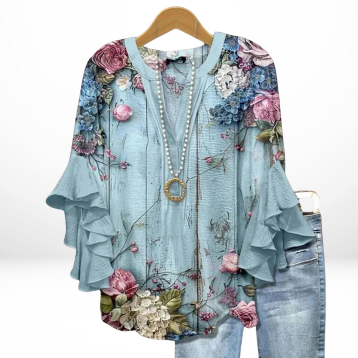 Polly – A Bloom of Confidence with Retro Charm Blouse