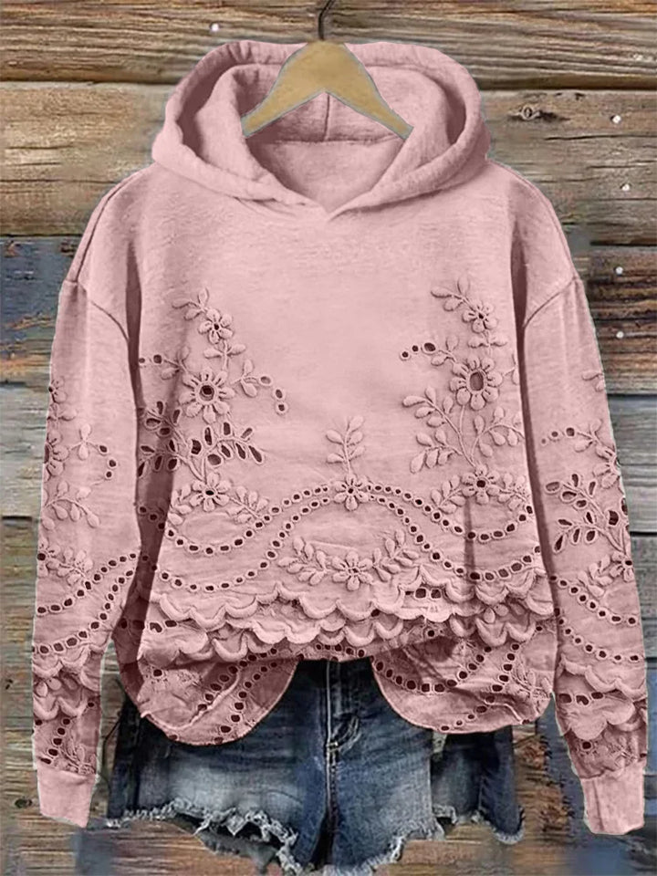 Rosa – Effortless Charm in a Lace-Trimmed Hoodie for Everyday Style