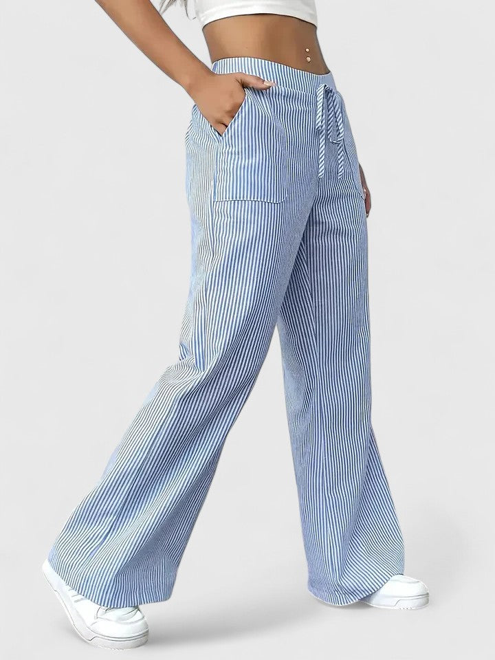 Tate - Drawstring Wide Pants for Laid-Back Sophistication