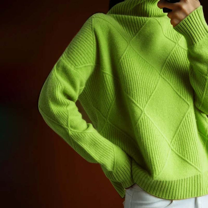 Denise - Textured Turtleneck Sweater for Effortless Warmth