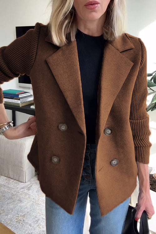 Lenora - Knit-Sleeve Blazer for Effortless Sophistication