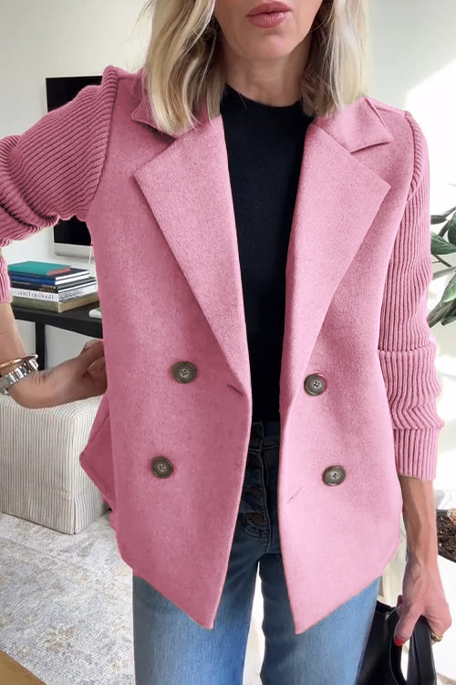 Lenora - Knit-Sleeve Blazer for Effortless Sophistication
