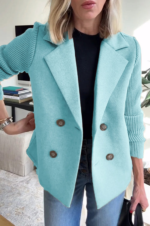 Lenora - Knit-Sleeve Blazer for Effortless Sophistication