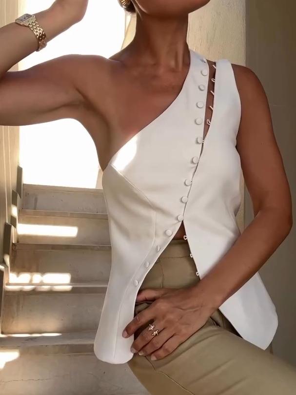 Seren - One-Shoulder Top for Effortless Modern Elegance