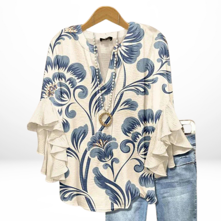Polly – A Bloom of Confidence with Retro Charm Blouse