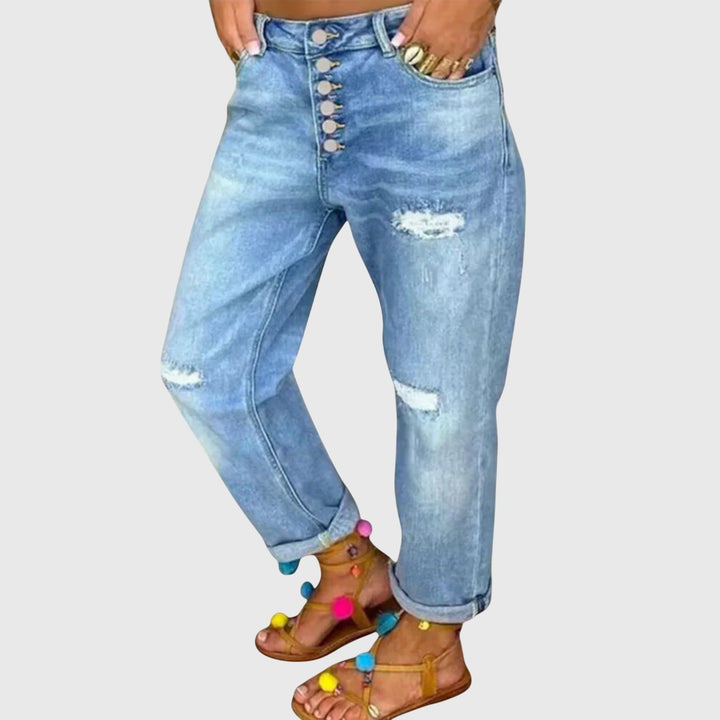 Janine - Relaxed Button-Up Jeans for Effortless Cool