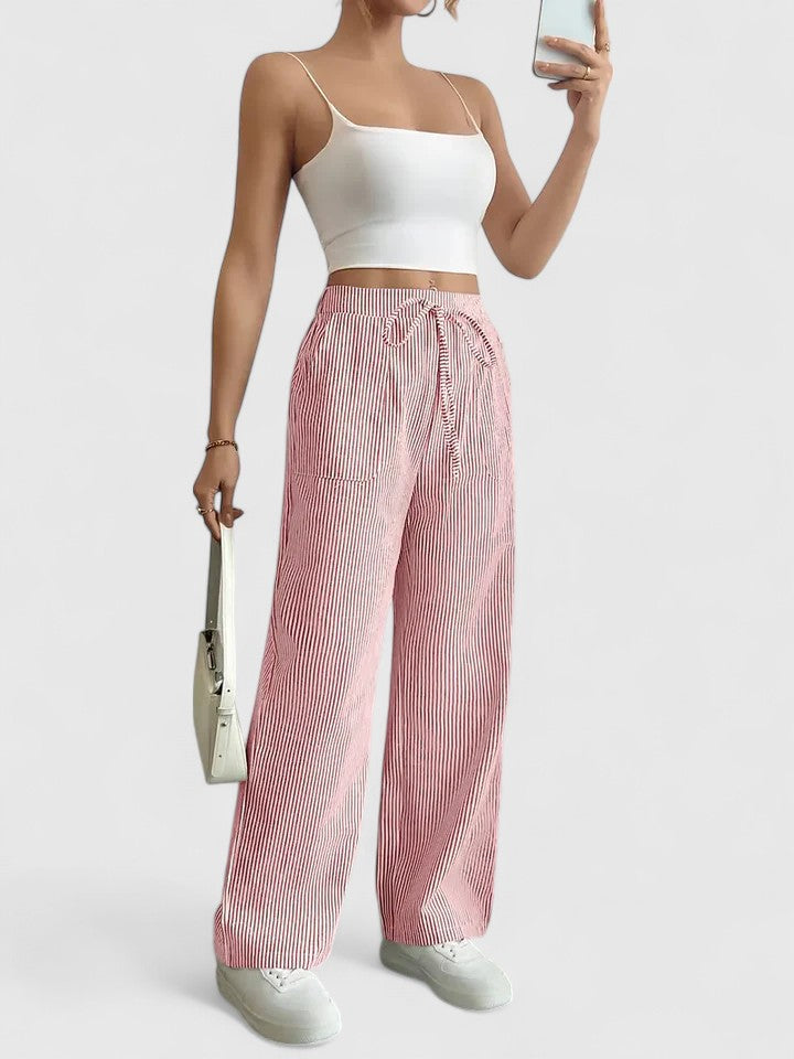 Tate - Drawstring Wide Pants for Laid-Back Sophistication