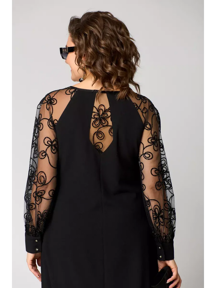 Rachel – Sophisticated Lace-Sleeve Dress Perfect for Special Events