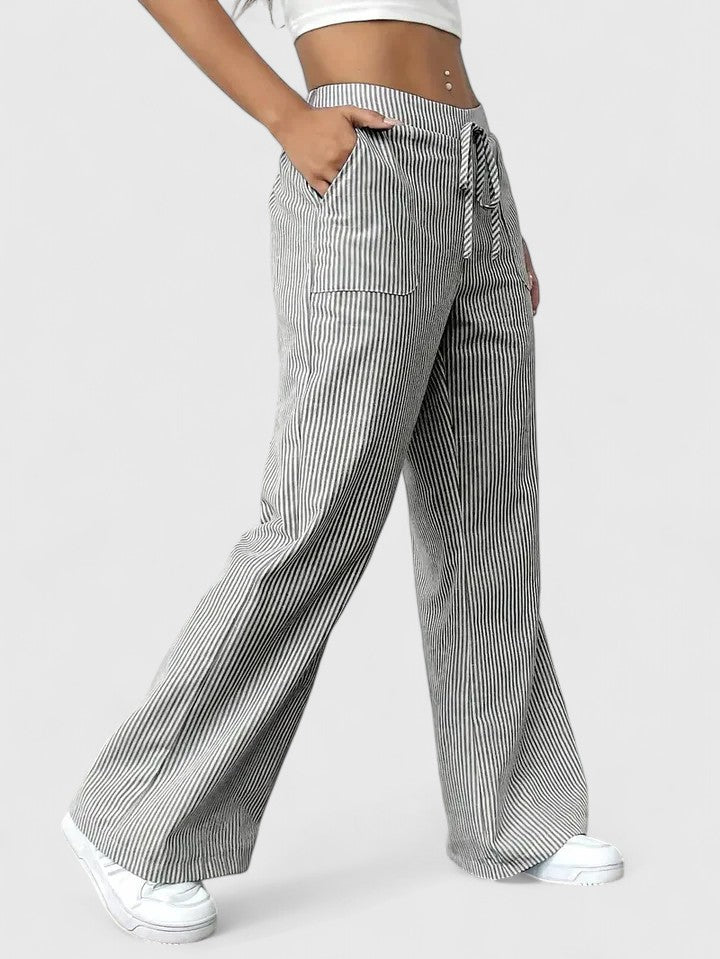 Tate - Drawstring Wide Pants for Laid-Back Sophistication
