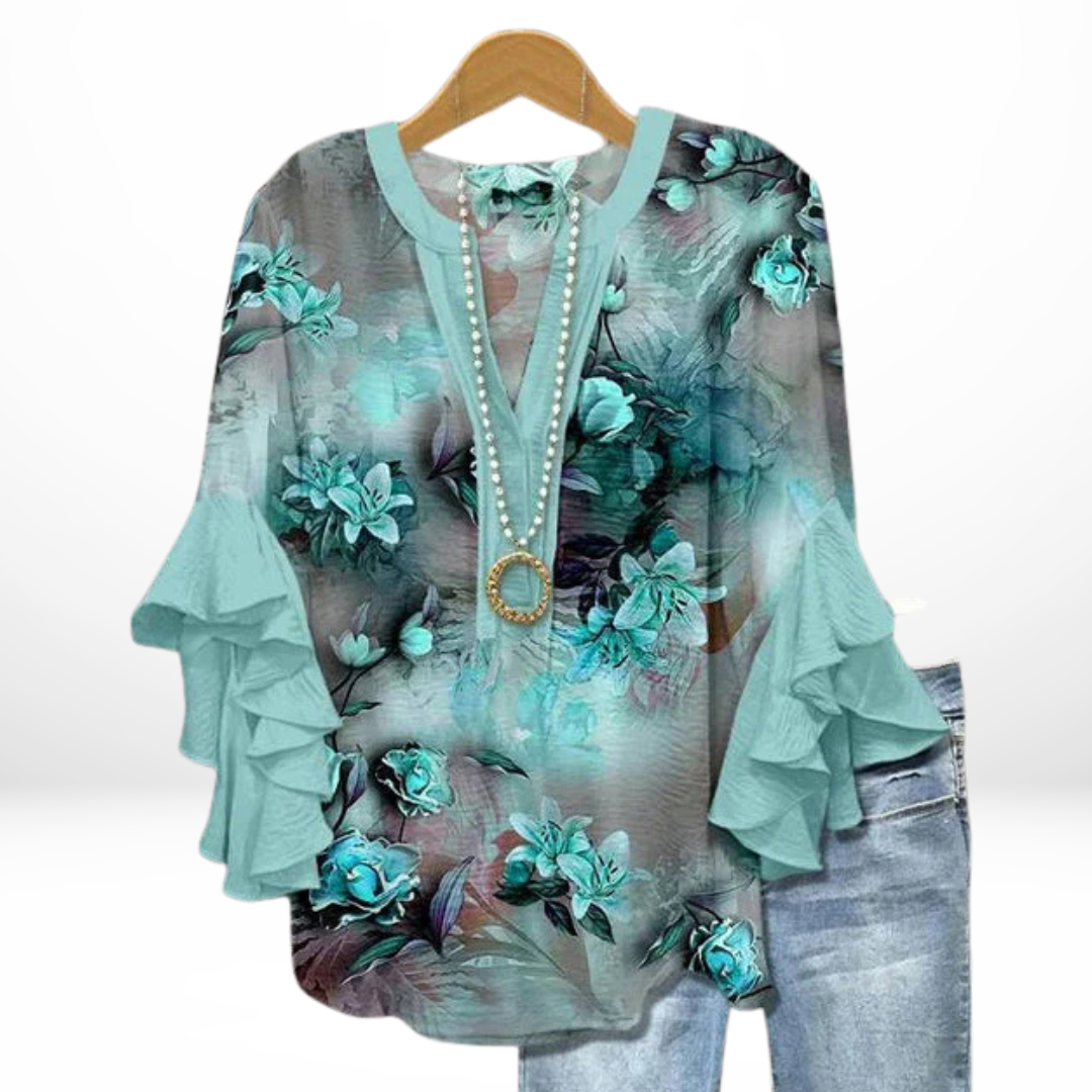 Polly – A Bloom of Confidence with Retro Charm Blouse