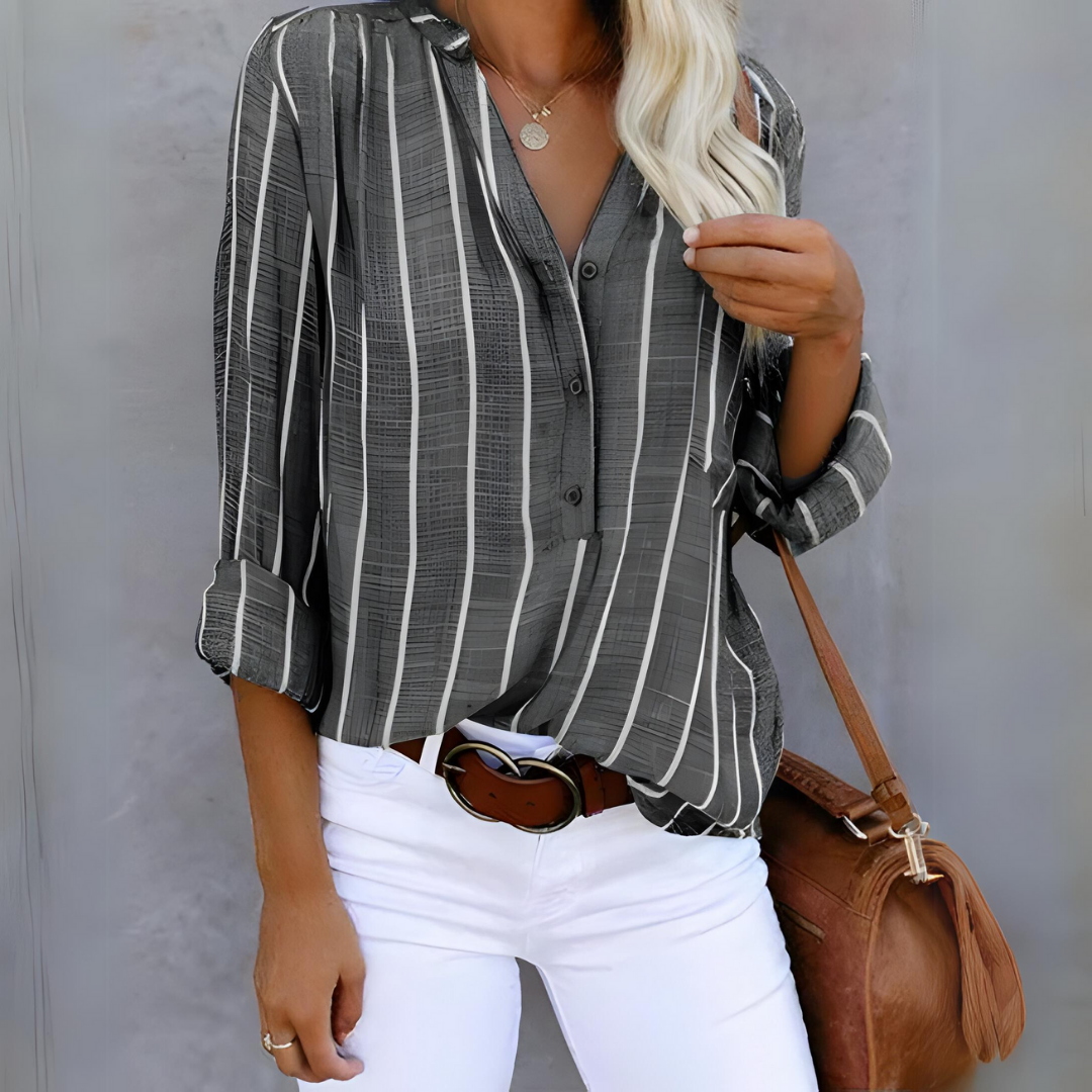 Bailey - Striped Blouse for Effortless Everyday Sophistication