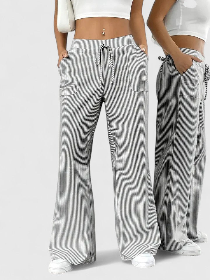 Tate - Drawstring Wide Pants for Laid-Back Sophistication