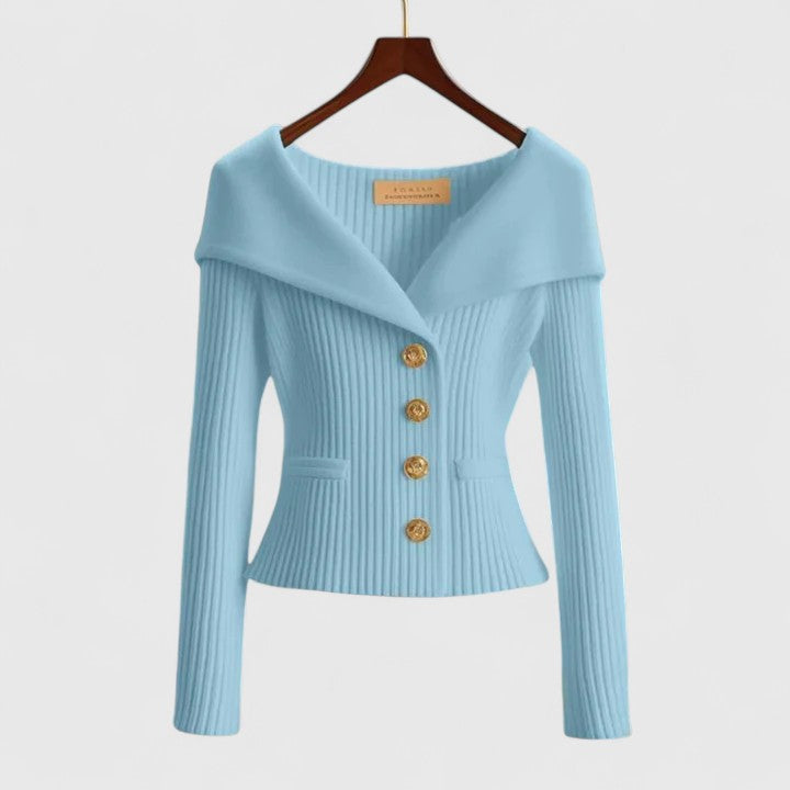 Gabrielle - Sculpted Knit Cardigan for Timeless Elegance