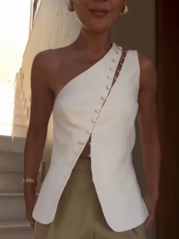 Seren - One-Shoulder Top for Effortless Modern Elegance