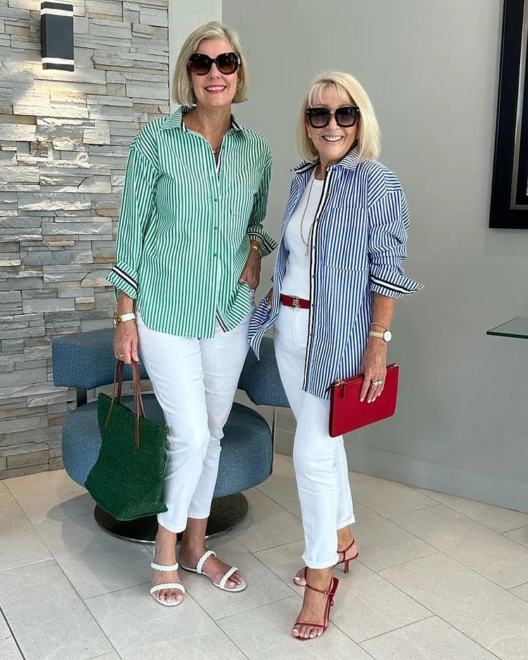 Ellen - Striped Shirt for Effortless Everyday Elegance