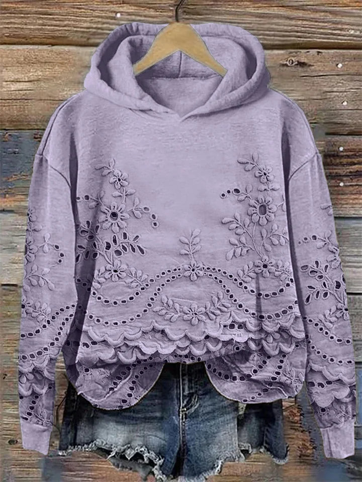Rosa – Effortless Charm in a Lace-Trimmed Hoodie for Everyday Style