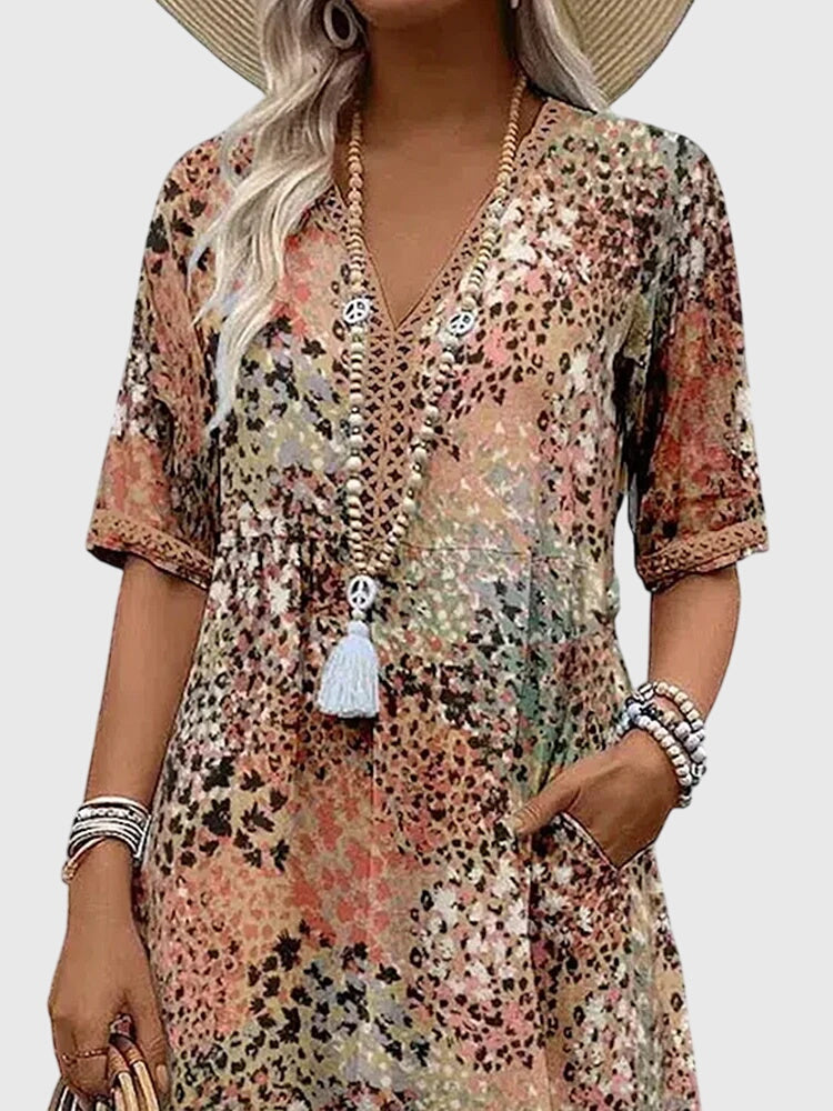 Lillian – Elegant Floral Midi Dress for Effortless Sophistication