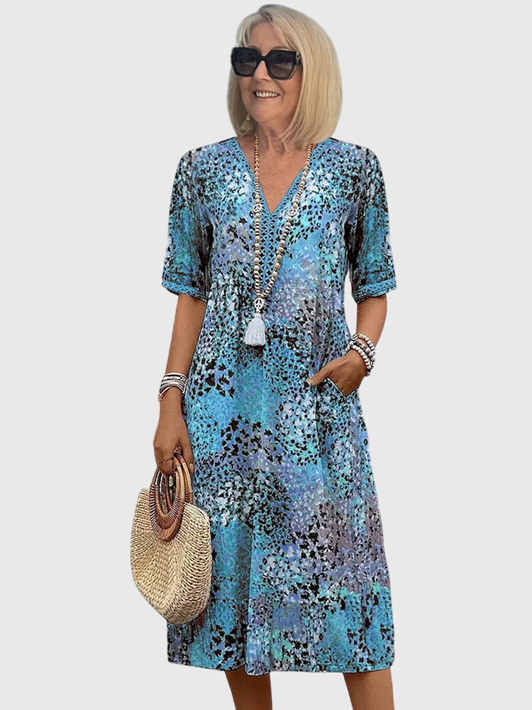 Lillian – Elegant Floral Midi Dress for Effortless Sophistication