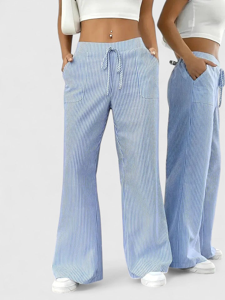 Tate - Drawstring Wide Pants for Laid-Back Sophistication