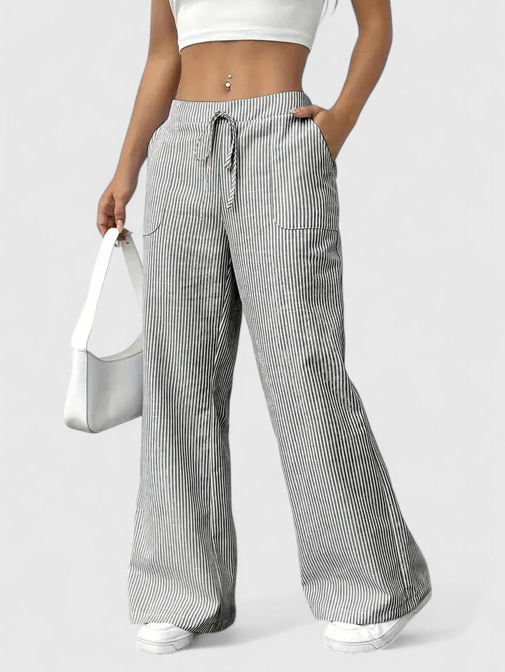 Tate - Drawstring Wide Pants for Laid-Back Sophistication