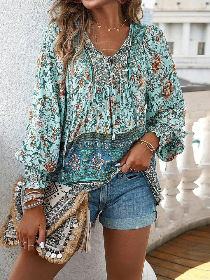 Helena - Bohemian Floral Top for Sunlit Days