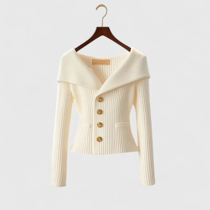 Gabrielle - Sculpted Knit Cardigan for Timeless Elegance
