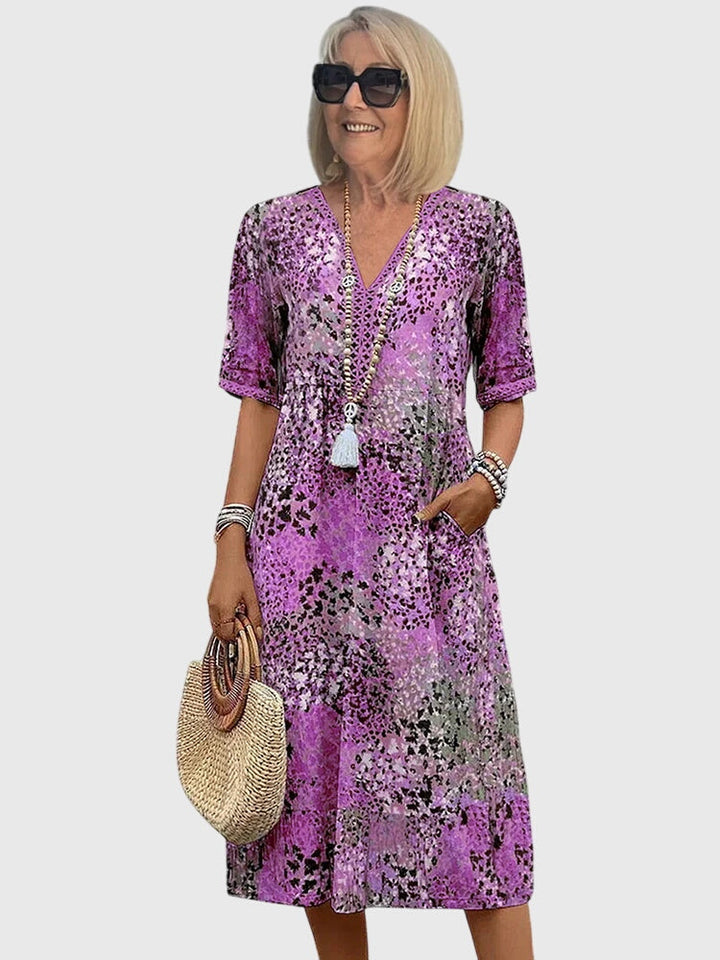 Lillian – Elegant Floral Midi Dress for Effortless Sophistication