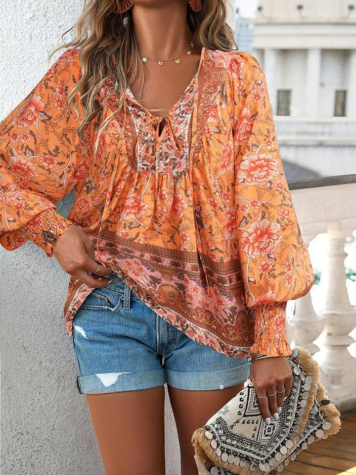 Helena - Bohemian Floral Top for Sunlit Days