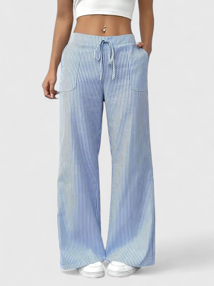 Tate - Drawstring Wide Pants for Laid-Back Sophistication
