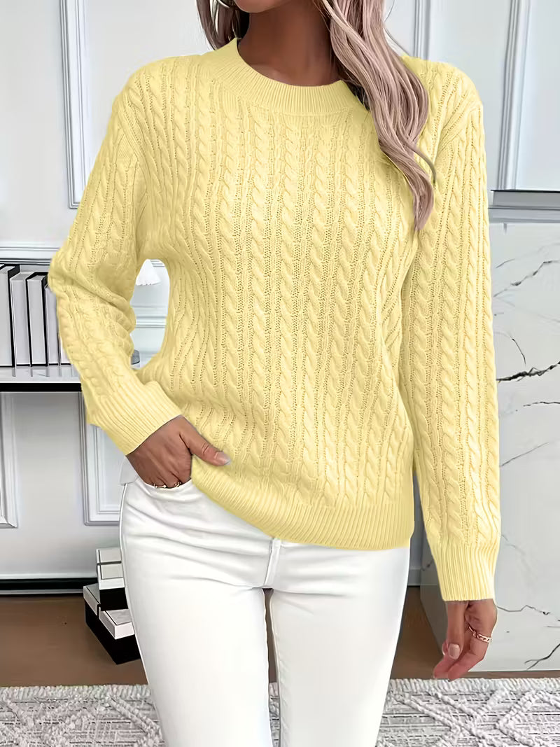 Luna - Classic Cable Knit Sweater of Effortless Ease