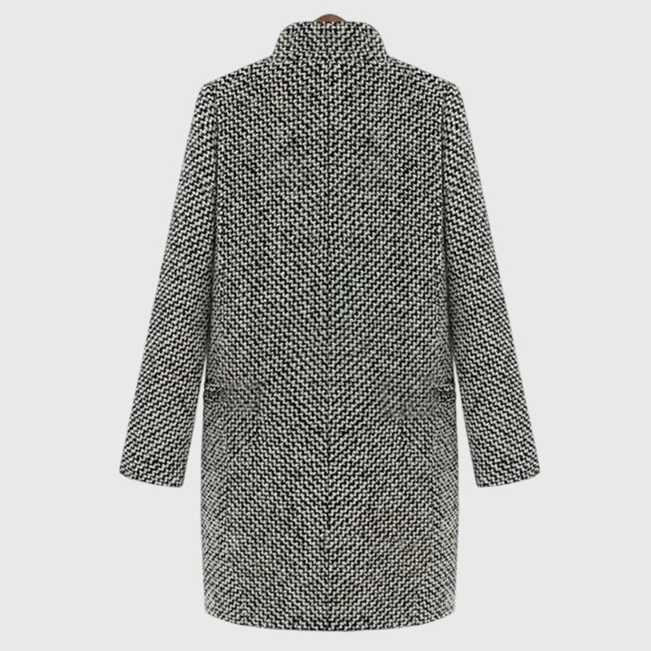 Alexandra - Timeless Comfort Houndstooth Long Coat