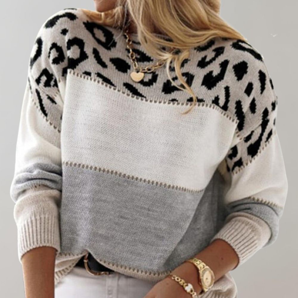 Charlene – Leopard Print Casual Sweater For Everyday Elegance