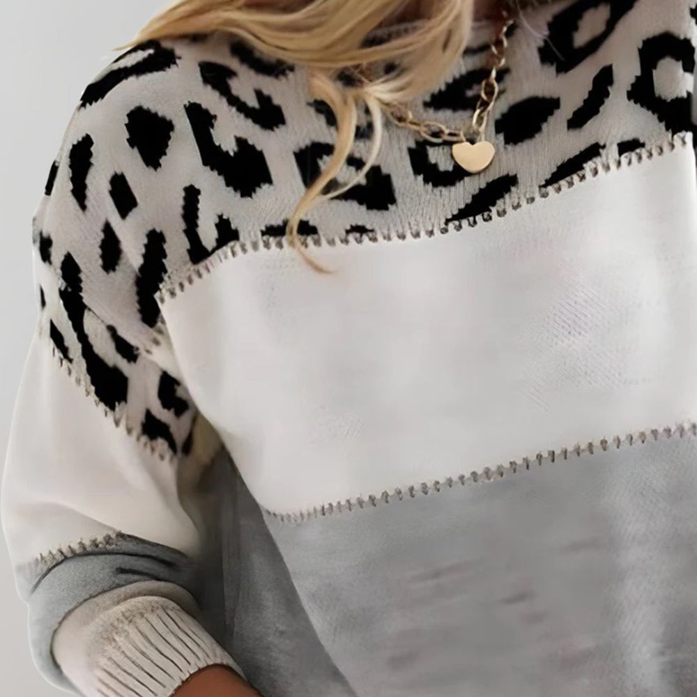 Charlene – Leopard Print Casual Sweater For Everyday Elegance
