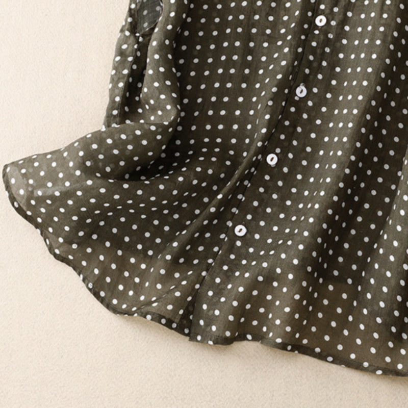 Vera – Lightweight Dot Linen Top For Comfort Feel