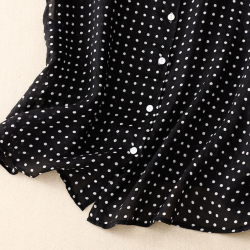 Vera – Lightweight Dot Linen Top For Comfort Feel