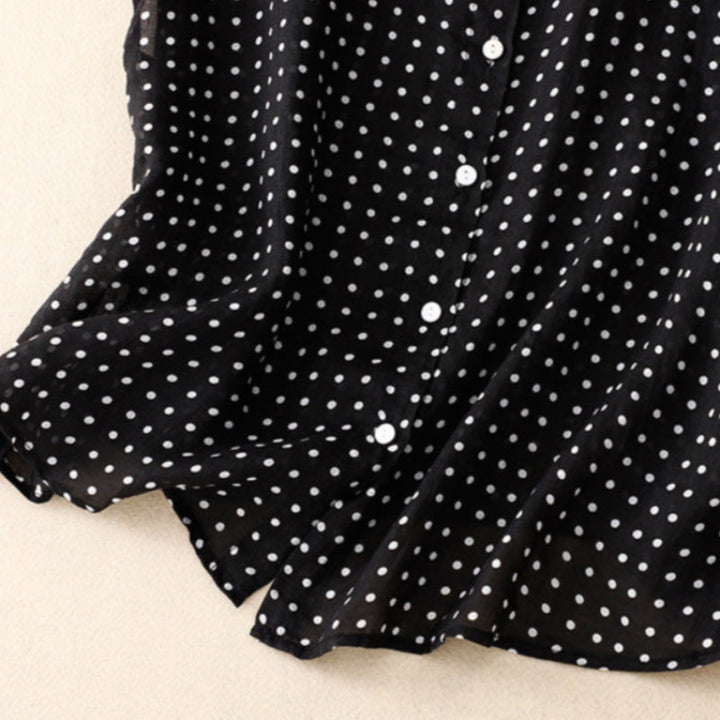 Vera – Lightweight Dot Linen Top For Comfort Feel