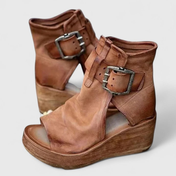 Carmina - Effortless Lift Open-Toe Boots for Confident Style