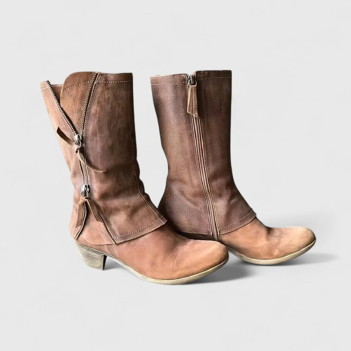 Elarisse - Timeless Charm Mid-Calf Boots for Effortless Confidence